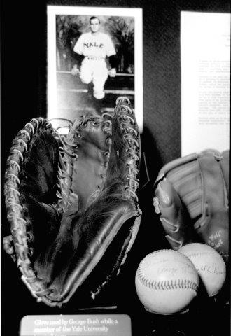 Presidential baseball artifacts at the Baseball Hall of Fame.