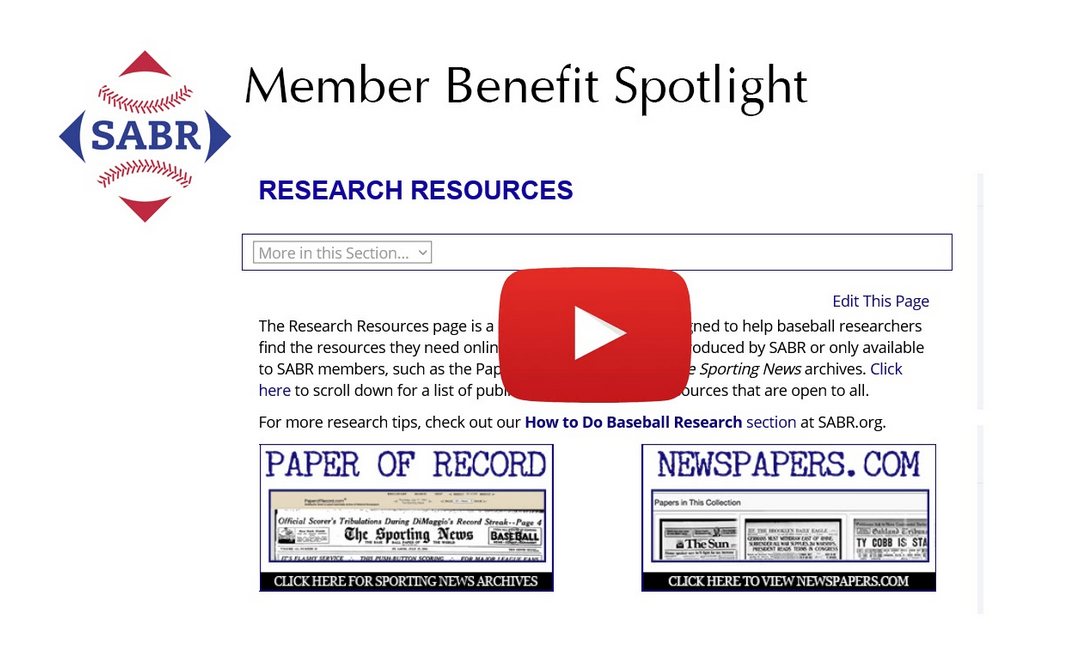 SABR Member Benefit Spotlight: Research Resources
