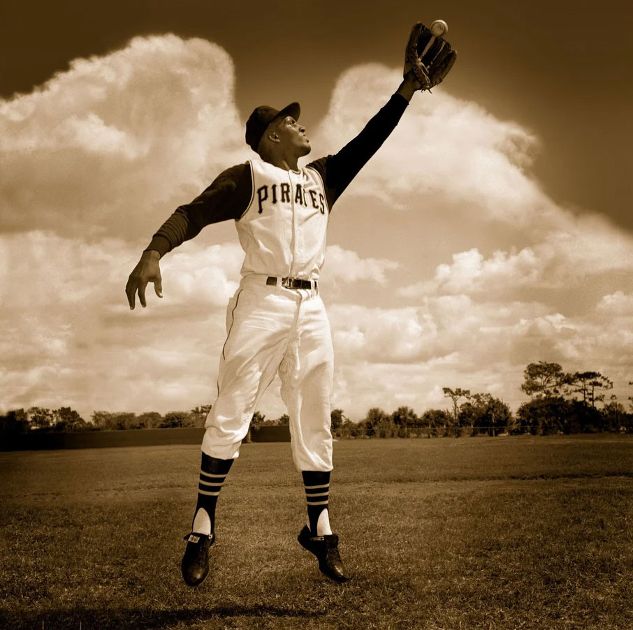 Roberto Clemente's wings photograph (COURTESY OF TOM SHIEBER)